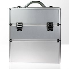 Dvojitý kosmetický kufřík - šedý