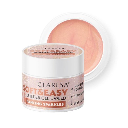 CLARESA SOFT&EASY stavební gél DANCING SPARKLES - 45g