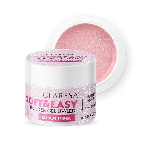 CLARESA SOFT&EASY stavební gél GLAM PINK - 12g