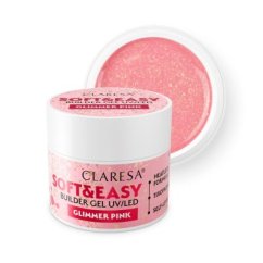 CLARESA SOFT&EASY stavební gél GLIMMER PINK- 12g