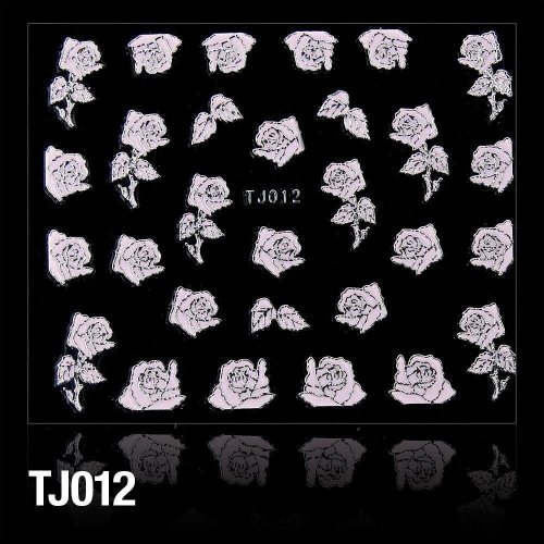 Nálepky na nehty - 3D č. TJ012 růžovo stříbrné