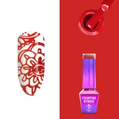 Hybridní lak na razítkování červený Molly Lac č.6 5ml
