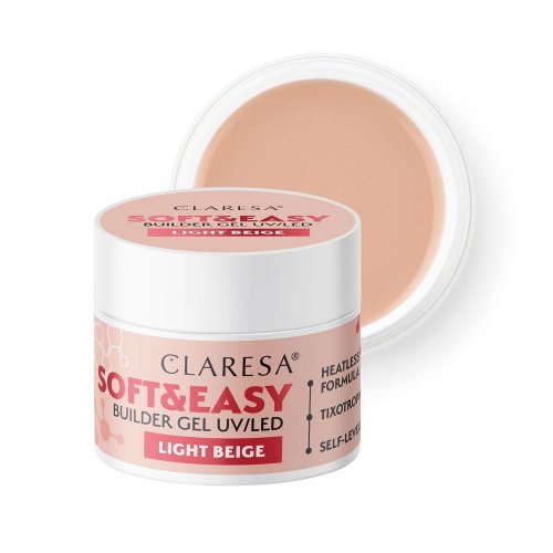 CLARESA SOFT&EASY stavební gél LIGHT BEIGE - 90g