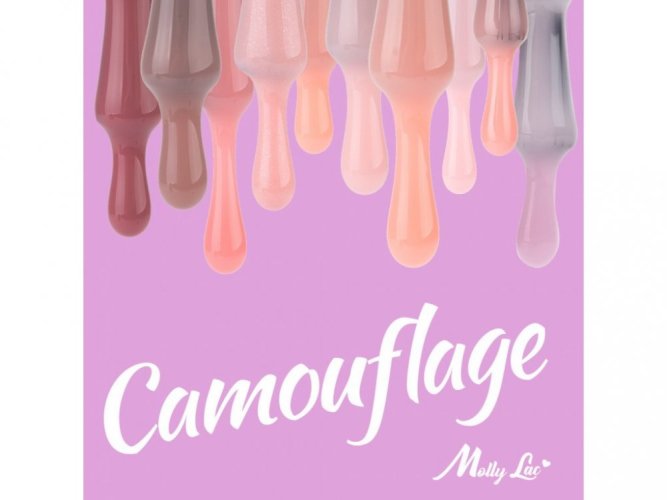 Báze RUBBER BASE 2v1 Camouflage Nectarine Nude MOLLY LAC 10ML