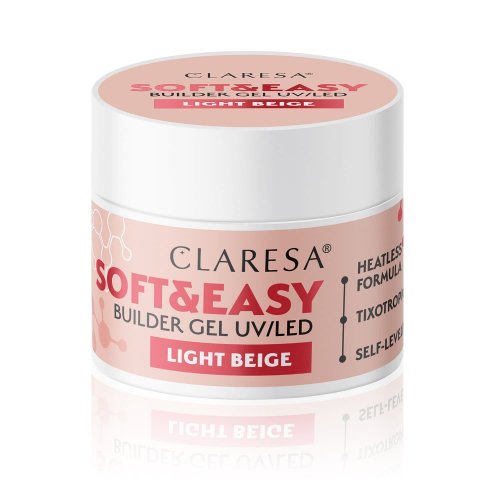 CLARESA SOFT&EASY stavební gél LIGHT BEIGE - 90g