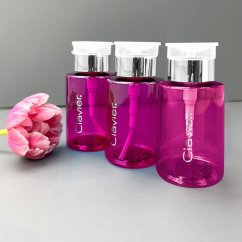 Dávkovač růžovo-stříbrný s pumpičkou na tekutiny 180 ml