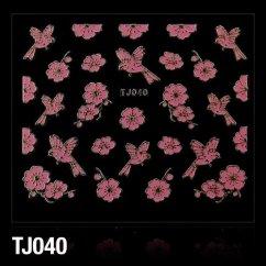 Nálepky na nehty - 3D č. TJ040 růžově zlaté